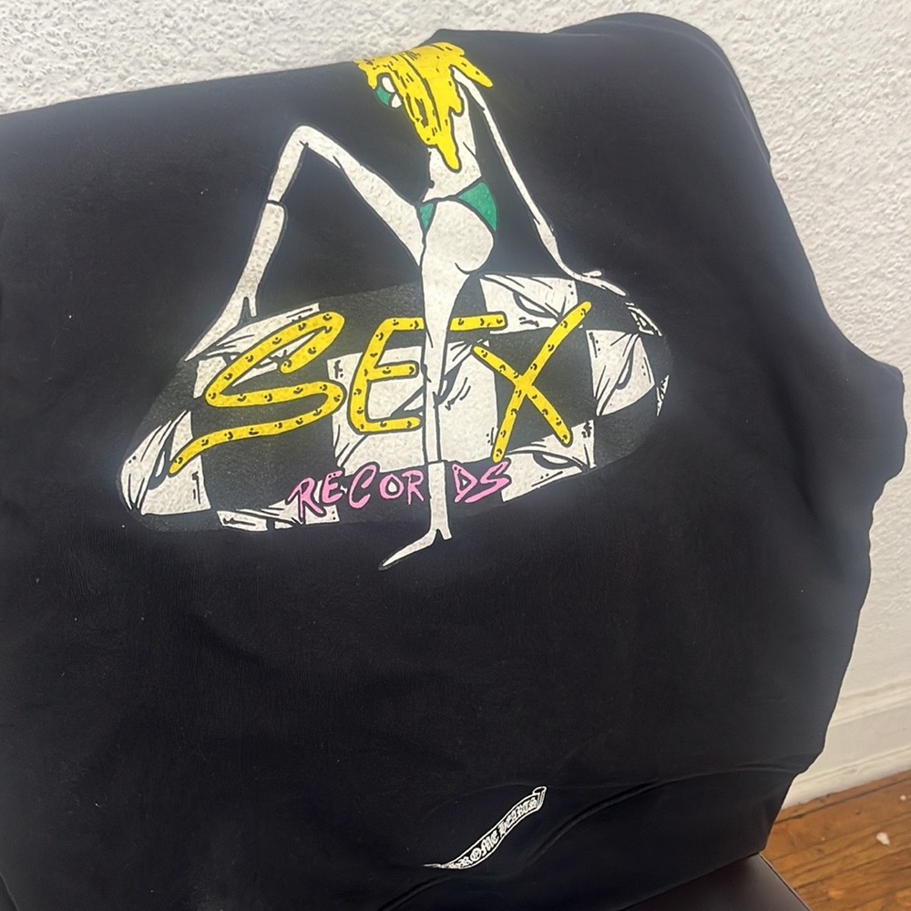 Black Sweatshirt with Quirky Graphic Design in Yellow